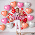 KatchOn Pack of 12 Rose Gold, White Pink Heart Balloons - 18 Inch Heart Shaped Balloons for Love Decorations