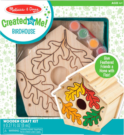 Melissa & Doug Created by Me! Birdhouse Build-Your-Own Wooden Craft Kit for Kids
