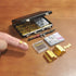 EKKZ 1:6 Set Scale Miniature Black Briefcase with Fake Gold Bars, Mini Dollar Bill Bundles, Vintage Coins & Toy Weapons