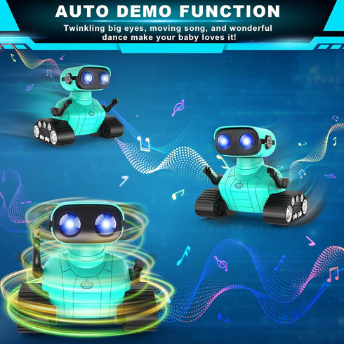 Hamourd Robot Toys - Kids Toys Rechargeable RC Robots, Remote Control Toy with Auto-Demonstration, Flexible Head