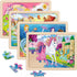 Wooden Puzzles for Kids Ages 4-6, 4 Packs 24 PCs Unicorn Mermaid Princess Fairy Jigsaw Puzzles