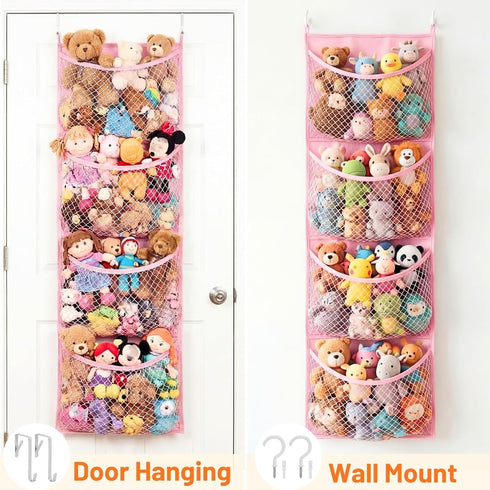 4 Over The Door Stuffed Animal Storage, Cotton Toy Organizer for Storage Plush Toys,Baby Supplies, Stuffed Animal