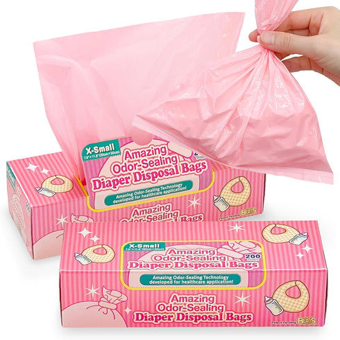 BOS Amazing Odor Sealing Baby Diaper Disposal Bags - Durable and Unscented