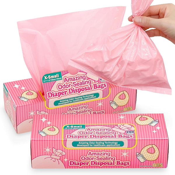 BOS Amazing Odor Sealing Baby Diaper Disposal Bags - Durable and Unscented