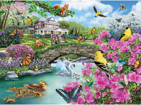 Bits and Pieces 4-in-1 Multi-Pack, 1000 Piece Jigsaw Puzzles for Adults, Each Measures 20" x 27" by Artist Mary Thompson