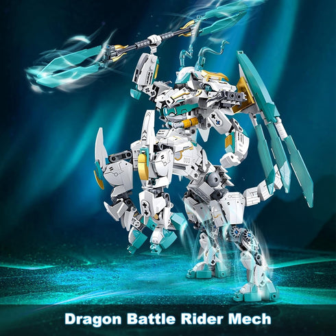 Set, 2 1 731 14+ HIGH GODO Dragon Transforming Mech Building Blocks in Warrior City Action Robot Model Building Kit