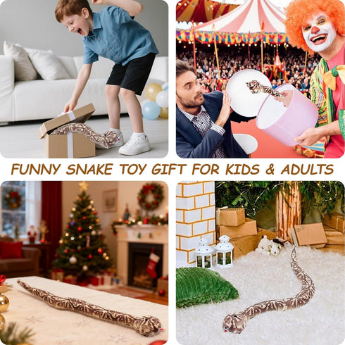 Pixibond Remote Control Snake Toy, Realistic RC Rattlesnake Fast Moving Electric Fake Snake Toy Remote & Auto-Sensing