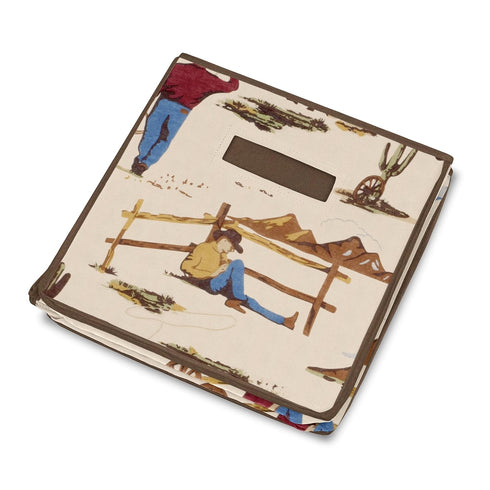 Country Sweet Jojo Designs Cowboy Wild West Boy Small Fabric Toy Bin Storage Box Chest For Baby Nursery or Kids Room