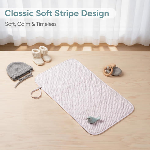 3-Pack 100% Spirich Reversible Changing Pad Liners, Waterproof & Wipeable Diaper Changing Mat, Thick Terry & Cotton