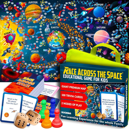 QUOKKA Space Board Game for Kids 8-12 - Learning Family Game for