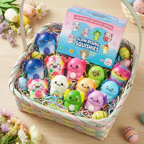 24pcs Axolotl Slow Squishy Toy,Axolotl Stress Relief Fidget Toy,Slow Rising Squishy Stress Fidget Toys,Axolotl