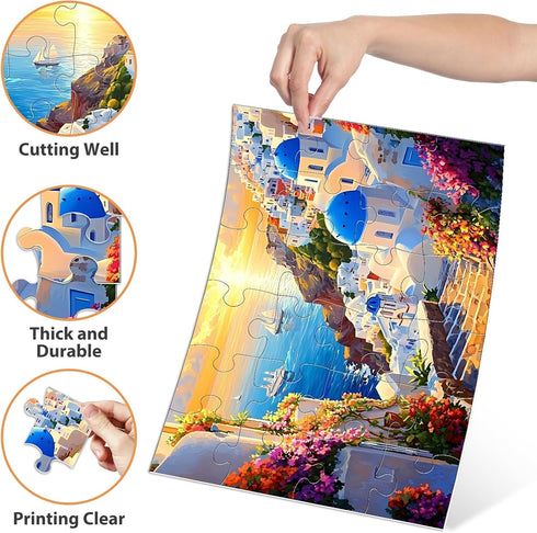 Biarek 6 Packs 24 6 Piece Puzzle for Seniors, Alzheimer's & Dementia Activities, Easy Puzzle Alzheimer's Game, Storage