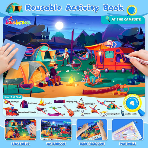 3-8, Baobrava Search and Find Game Books - Preschool Learning Activities for Kids Age Travel Games for or Road Trip Car