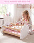 12-16 Inches BABESIDE Wooden Baby Dolls Bed for Doll, Rocking Babys Doll Crib, Sleep Bed, Baby Dolls Accessories