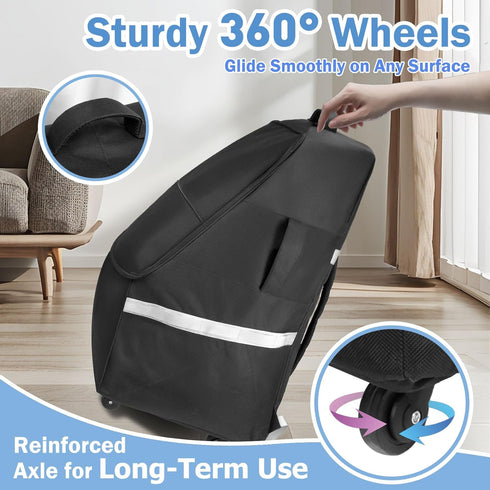 Upgrade Car Seat Travel Bag for Airplane With Wheels, Carseat Travel Bag for Airplane, Car Seat Travel Bag With Wheels
