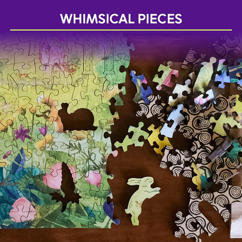 Ravensburger Nature Garden 500-Piece Vibrant Wooden Jigsaw Puzzle with Whimsical Pieces and Eco-Friendly Materials