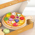 Set, 28 Playset 3+ PairPear Wooden Pizza Cutting Play Food Piece Pretend Play Pizza Toy Kitchen Montessori Kitchen