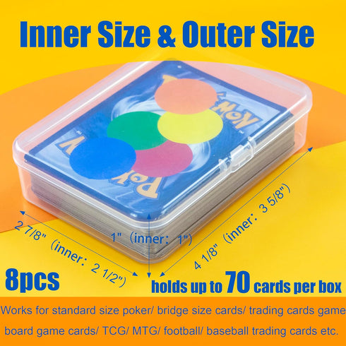 8 (8 JINUPHION Pcs Playing Card Case, Small Clear Box, Plastic Deck Box, Card Deck Holder, Game Card Storage Organizer