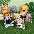 16 Set 3.75 Inch Elcoho Piece Safari Mini Stuffed Jungle Animal - Small Stuffed Forest Animal Animal Keychain Plush