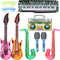 Inflatable Musical Party Props - Guitar, Saxophone, Microphone Balloons for 70s 80s 90s Birthday Decor