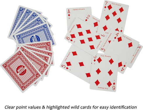 DNB SPORTS 12 6 6 DNB Deck Canasta Cards - Decks Blue and Decks Red Playing Cards with Point Values - Includes Canasta