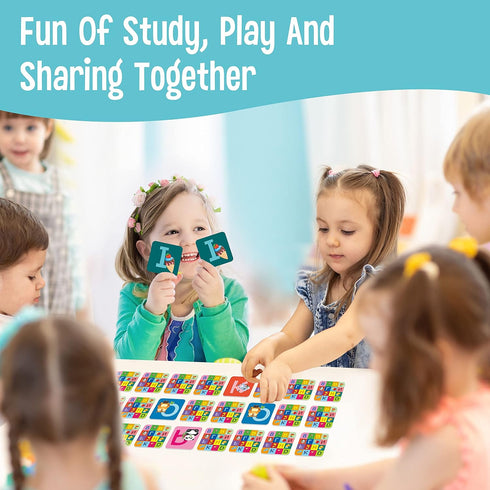 SpriteGru Memory Alphabet Matching Game (26 Pairs of 52 Pieces), Capital Letter Matching Game Cards Educational Toy