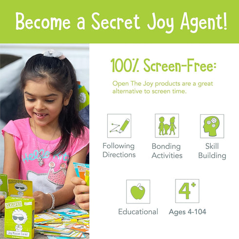 Open The Joy Kindness Cards for Kids, 56 Secret Missions for Little Secret Agents, Boosting Empathy and Social Skills