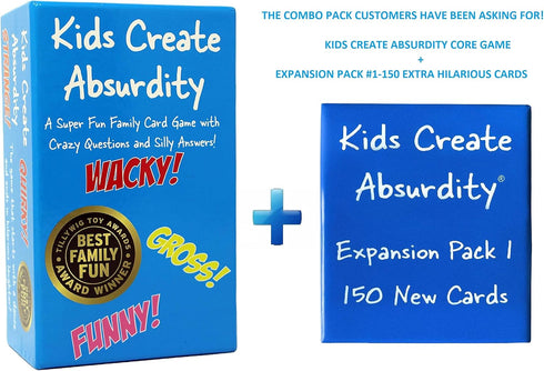 Kids Create Absurdity (Classic) with Expansion Pack, 150 Extra Cards, Funny Fill in The Blank Game for Ages 6-12