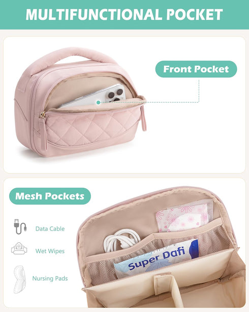 Momcozy, Wearable Breast Pump Bag Compatible with Medela and Eufy Pumps, Portable Pumping Bag with Handle for Work