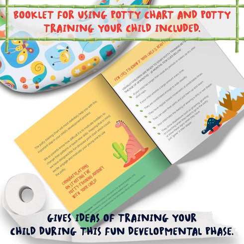 ATHENA FUTURES Potty Training Chart for Toddlers - Dinosaur Design Sticker Chart with Certificate and Instruction
