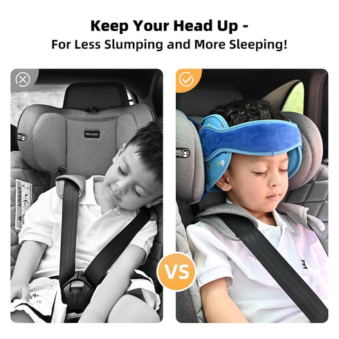 Toddler Car Seat Head Support,Child Adjustable Carseat Neck Support, Head Band Strap Headrest Soft Neck Protection Belt