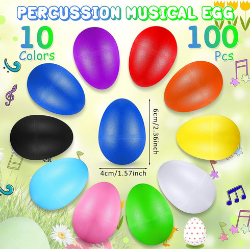 100 Rhythm(10 Yeshone Pieces Egg Shakers Bulk Musical Instruments Percussion Maracas Egg for Kids Toys Plastic Shaker