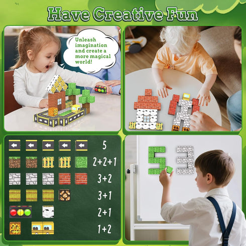 ANDENLEY 100PCS 3+ Magnetic Blocks - Magnet Tiles Stacking Construction Building Blocks Cubes, STEM Building Game