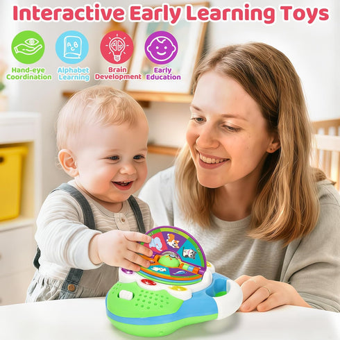 1 2 3 BainGesk Learning Toys for Year Old Boys Girls, Musical Alphabet Flip Toys with Sound and Light, Educational Toys