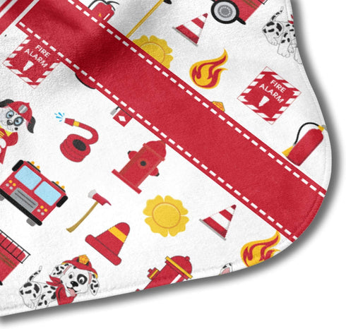 Personalized Firefighter Character Hooded Baby Towel - Custom Name