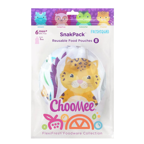 8CT, 5oz SnakPack ChooMee Reusable Baby Food Pouches | BPA Free | Refillable Toddler Squeeze Pouches for Homemade