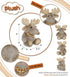 DolliBu Brown Sitting Moose Plush Toy, Super Soft Stuffed Animal, 11 Inches