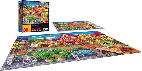 RoseArt - Kodak Premium - Colorful European Town - 1000 Piece Jigsaw Puzzle for Adults