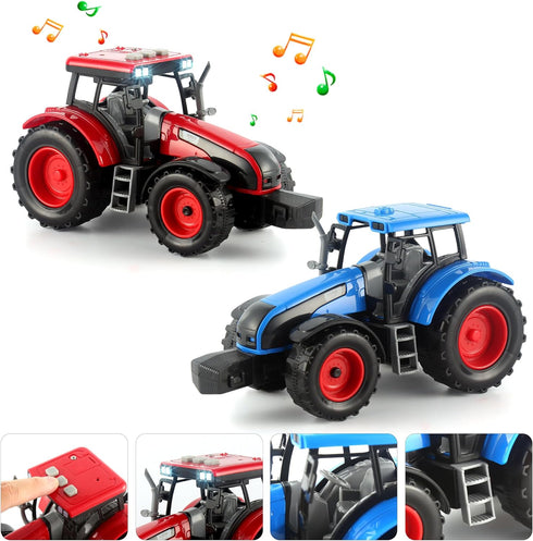 2 3 4 5 Dwi Dowellin Large Flatbed Semi Truck Toy for Kids,Includes Farm Vehicles,Car Toy Birthday Gift for Years Old