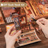 CUTEBEE Book Nook Kit, DIY Miniature House Magic Dollhouse for Adults Teens, Beasts Alley Model with LED Light