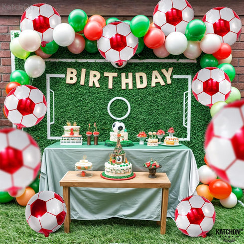 KatchOn Red Soccer Balloons - 18 Inch, Pack of 10 for Soccer Party Decorations