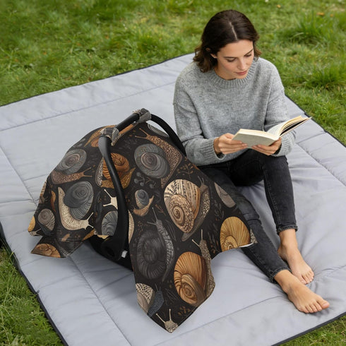 Mazeann Forest Vintage Snails Car Seat Cover Baby Breathable Soft Infant Carseat Covers Canopies Babies Carrier Covers