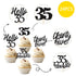 24 PCS 35th Birthday Cupcake Toppers, Hello 35 Cake Topper Thirty Five & Fabulous Cupcake Picks Decorations