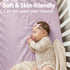 Pack 2 Pack Pro Goleem Muslin n Play Sheets for Girls, Soft Breathable Cotton Fitted Mini Crib Sheets, Baby Sheets