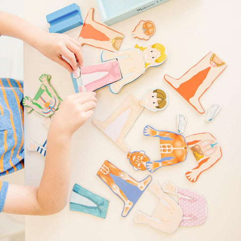 Melissa & Doug Magnetic Human Body Anatomy Play Set - 24 Magnetic Pieces with Storage Tray