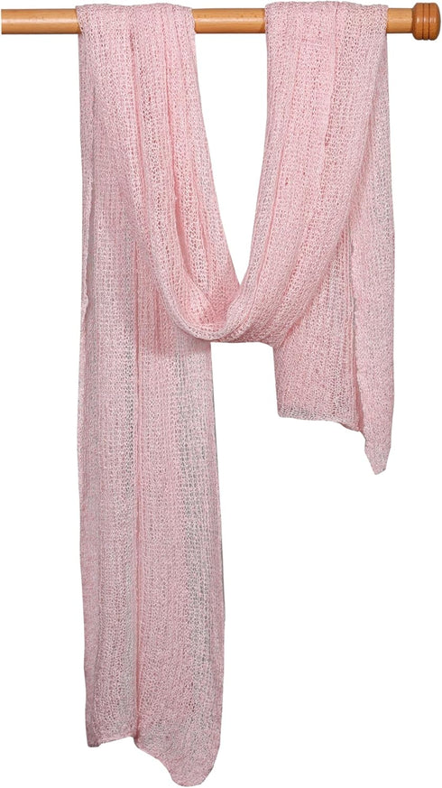 Matissa Newborn Baby Photography Prop Swaddle Cheesecloth Knit Wrap, 16 Colors Available (Baby Pink)