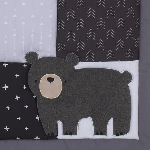 3 Set Little Love by NoJo Little Man Cave Grey, Red, Black and Ivory, Bear, Fox, Moose, Buffalo Check and Arrows Rustic