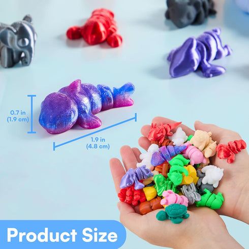36 3D Set, 36 3D JOYIN Pcs Mini Printed Mix Animals Different Animals Printed Toys - Cute Articulated Flexible