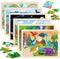 6 Packs Wooden Puzzles for Kids Ages 4-6, 60 Piece Wood Dinosaur