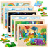 6 Packs Wooden Puzzles for Kids Ages 4-6, 60 Piece Wood Dinosaur